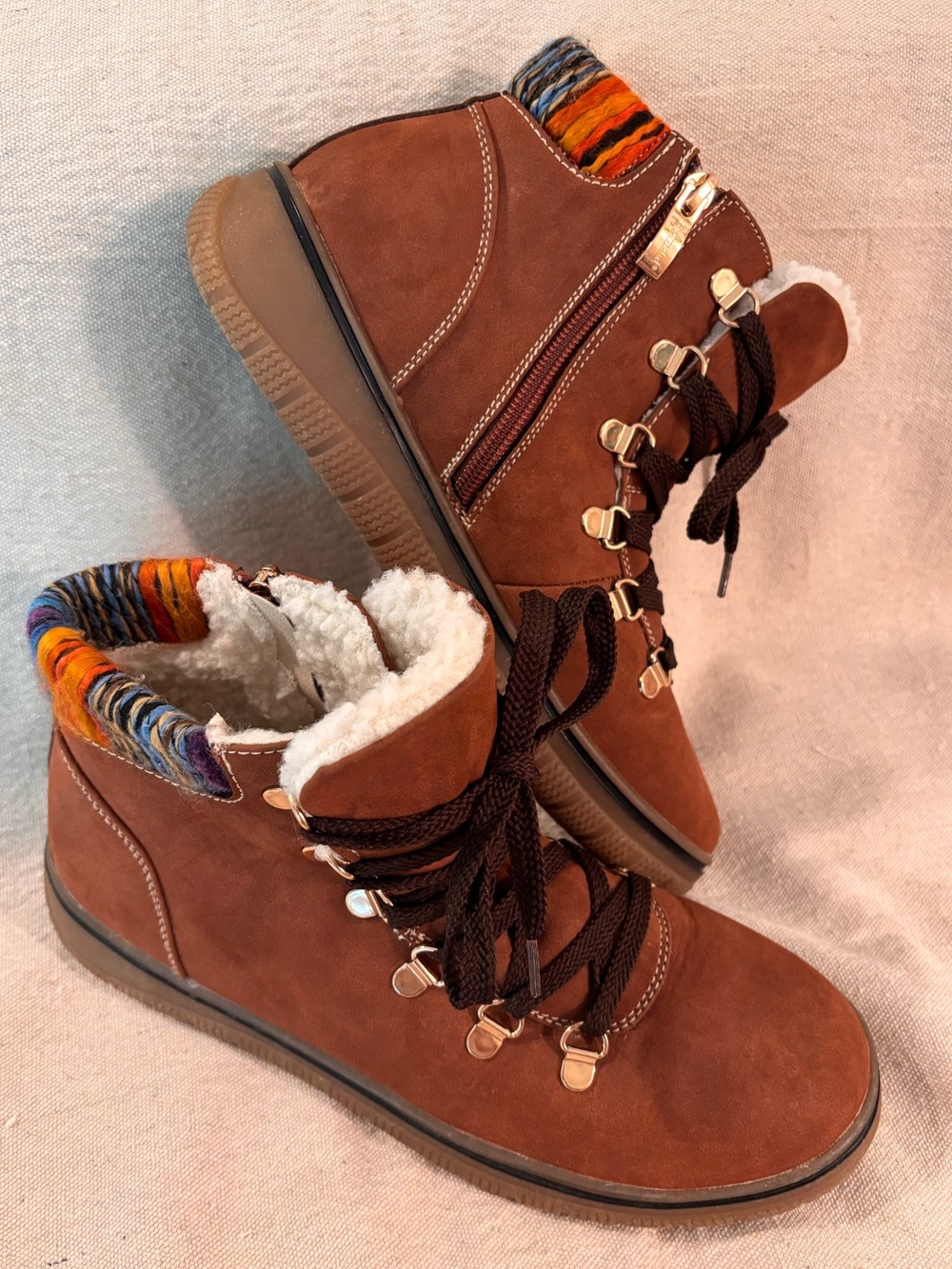 Bjorndal Everly Brown faux suede ankle boots